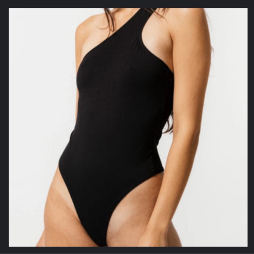 Mary Young Jersey Cotton One Shoulder Bodysuit.